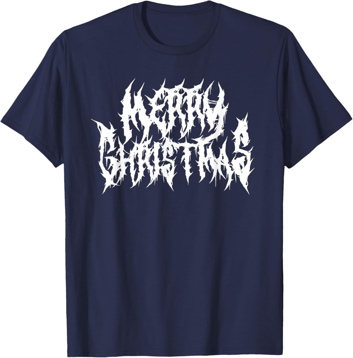 Merry Christmas. Death Metal, Black Metal, Funny Goth Xmas T-Shirt - T-Shirt | Navy