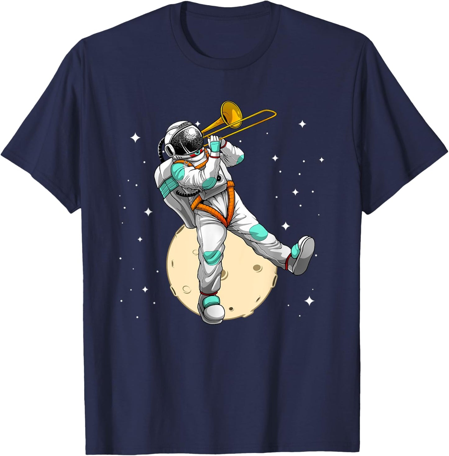 Funny Astronaut Trombone Art Women Trombone Player T-Shirt - T-Shirt | Navy