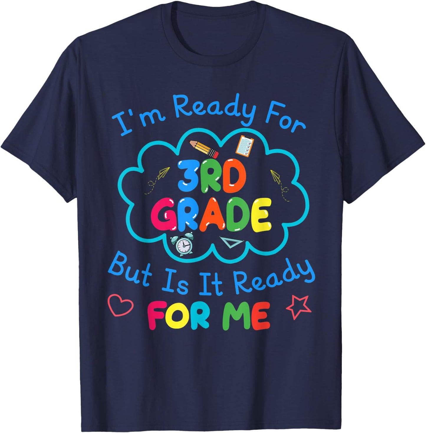 First Day of School 3rd Grade Boys Girls Back to School T-Shirt - T-Shirt | Navy