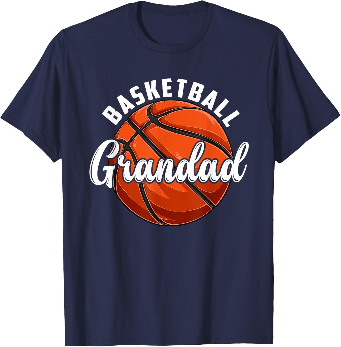Basketball Grandad Vintage Retro Basketball Fathers Day T-Shirt - T-Shirt | Navy