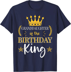 Granddaughter of the Birthday King Theme Party Bday T-Shirt - T-Shirt | Navy