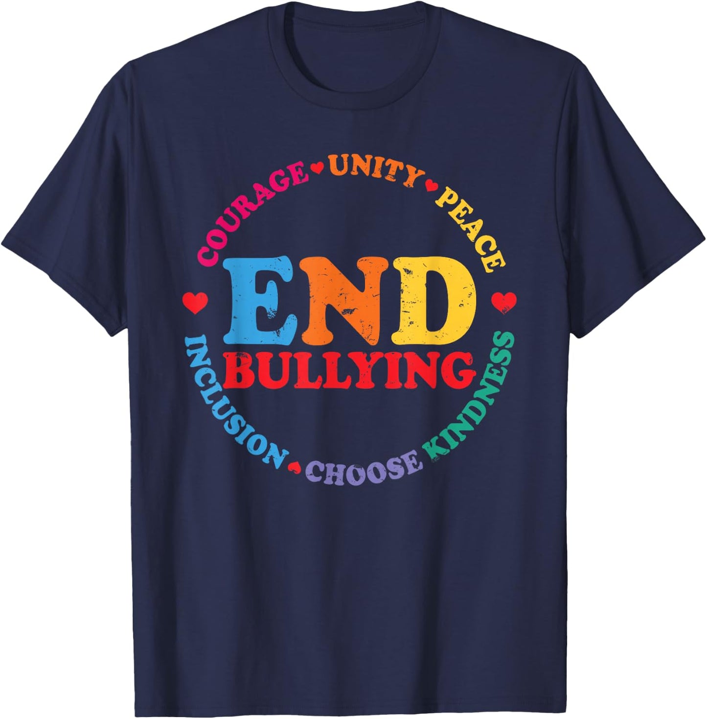 Anti Bullying Awareness Choose Kindness Anti Bully T-Shirt - T-Shirt | Navy