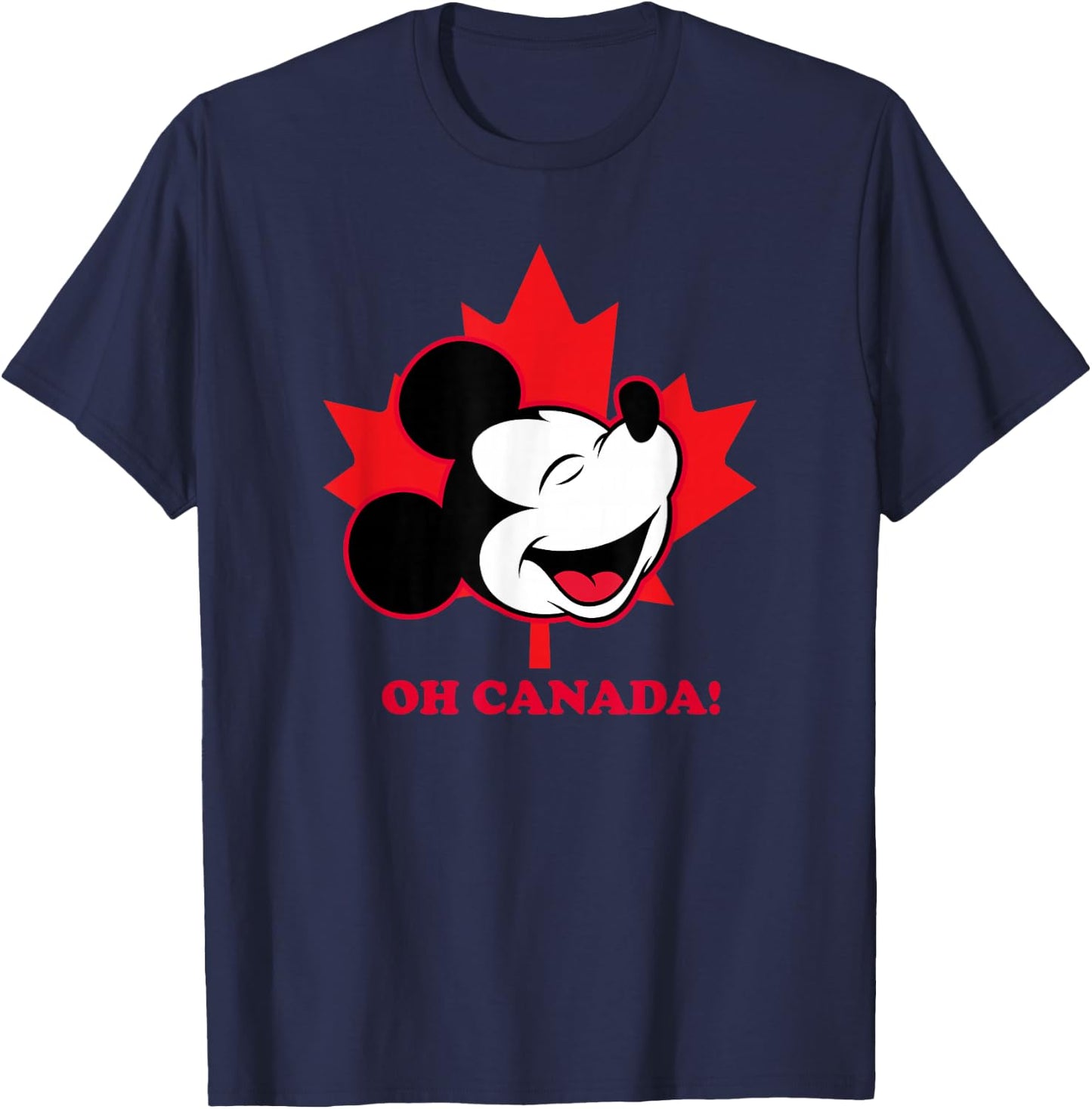 Disney Mickey And Friends Oh Canada Classic Mickey Face T-Shirt - T-Shirt | Navy
