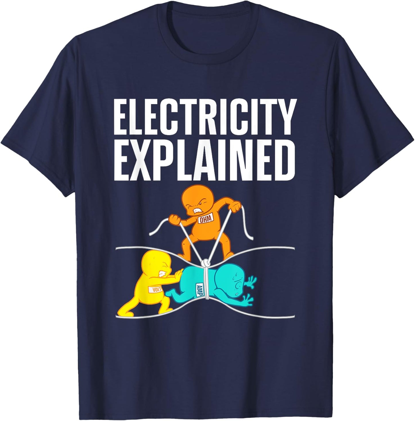 Funny Electrician Women Electricity Engineer Nerd T-Shirt - T-Shirt | Navy