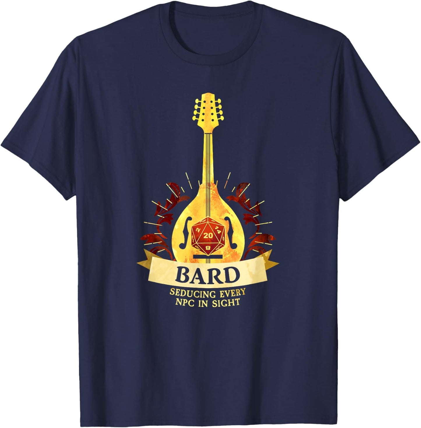Bard Fantasy RPG TRPG Gamer Class T-Shirt - T-Shirt | Navy