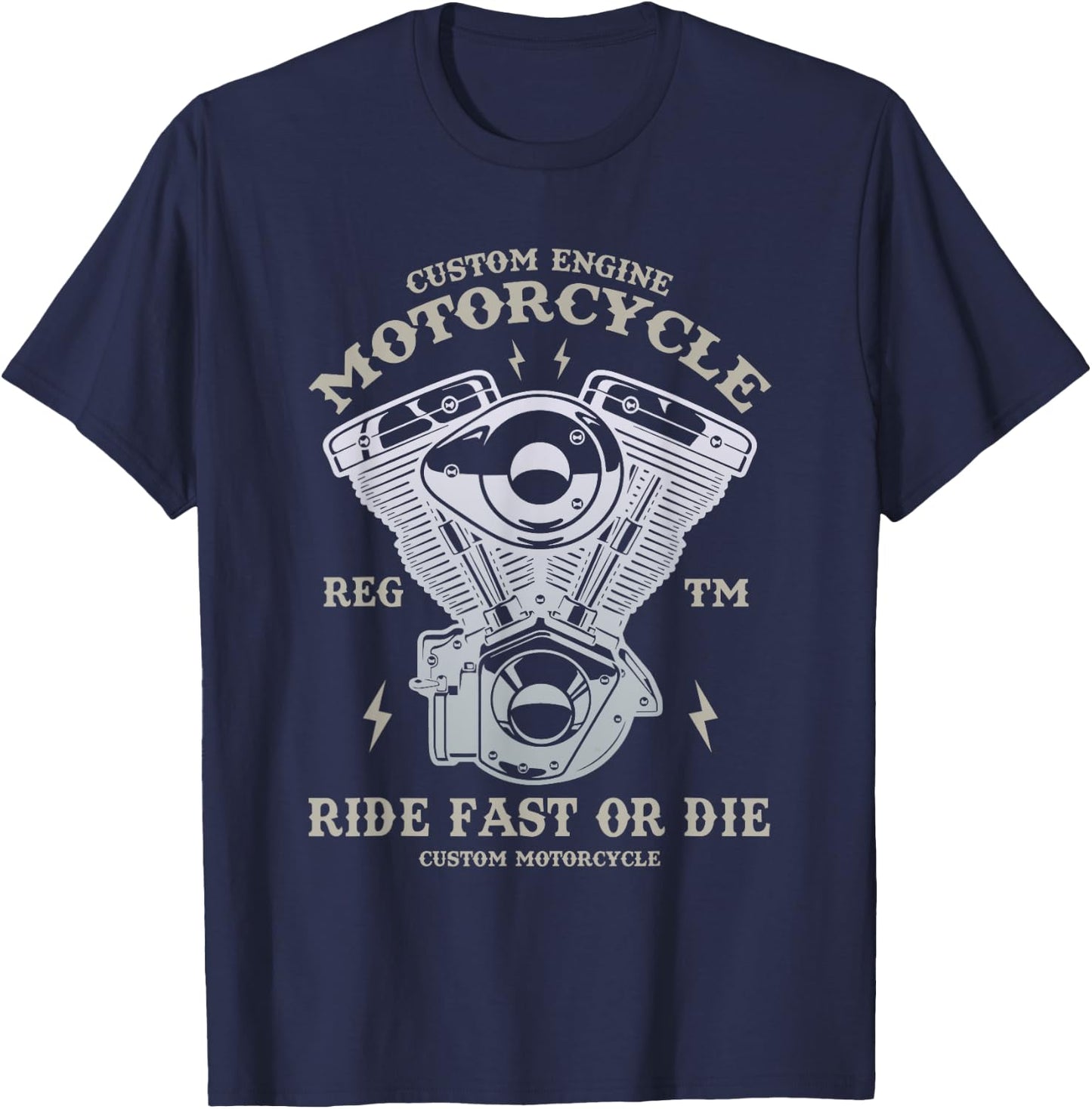Motorcycle | Funny Motorcycle T-Shirt - T-Shirt | Navy