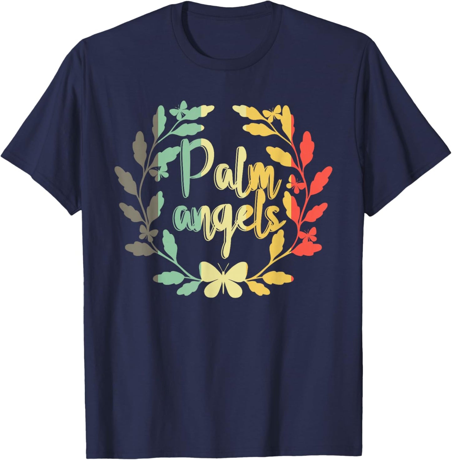Palm Angels Butterfly Flower Lovers T-Shirt - T-Shirt | Navy