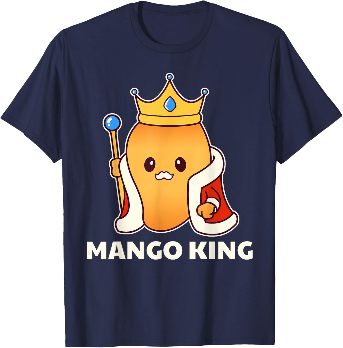 Mango King - Funny Fruit Lover T-Shirt - T-Shirt | Navy