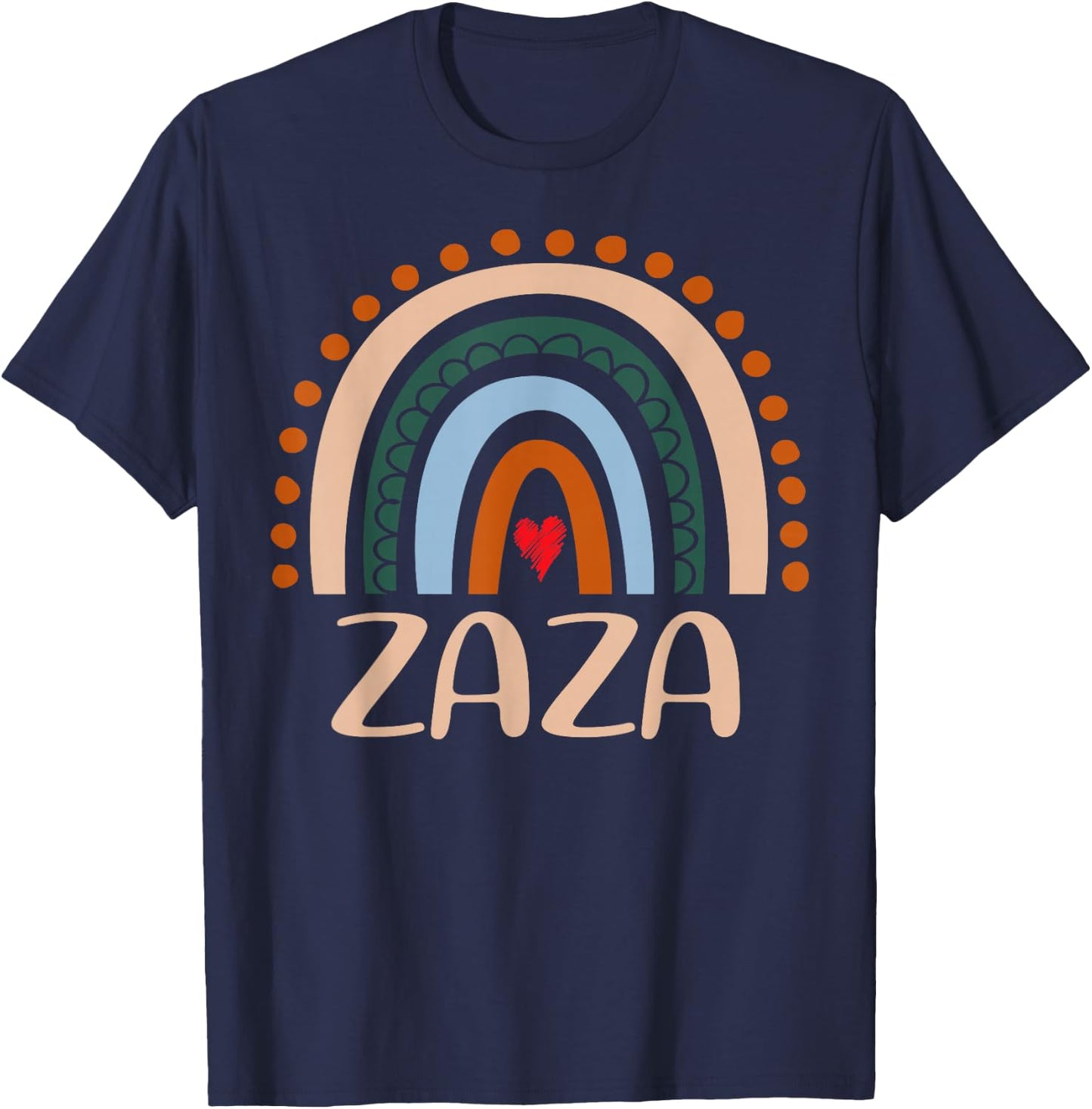 Zaza Rainbow Grandma Cute Mothers Day Funny Zaza T-Shirt - T-Shirt | Navy