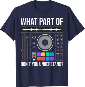 Funny DJ Design Women Sound Engineer Disc Jockey T-Shirt - T-Shirt | Navy