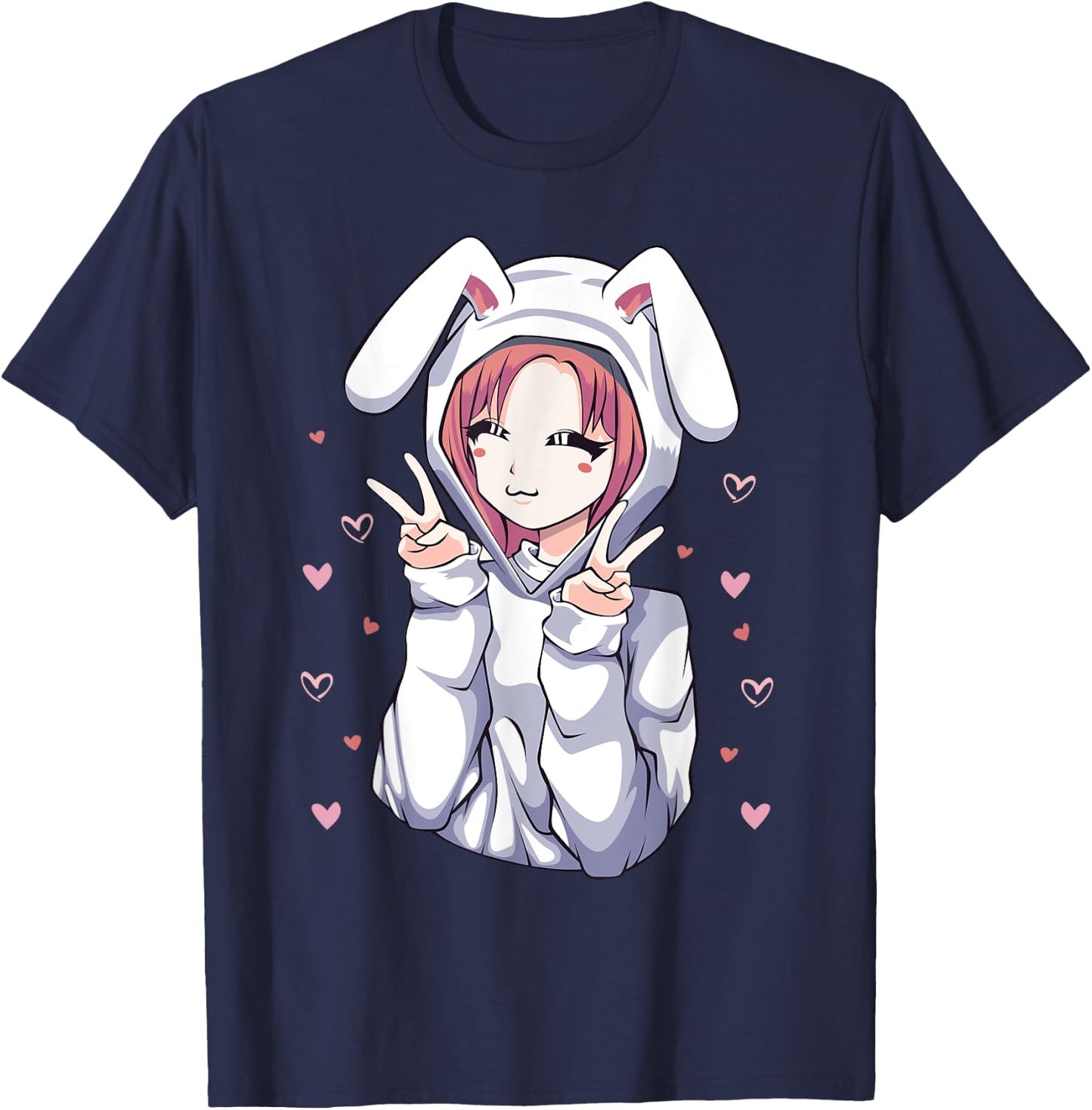 Anime Bunny Manga Girl Otaku for Teens T-Shirt - T-Shirt | Navy