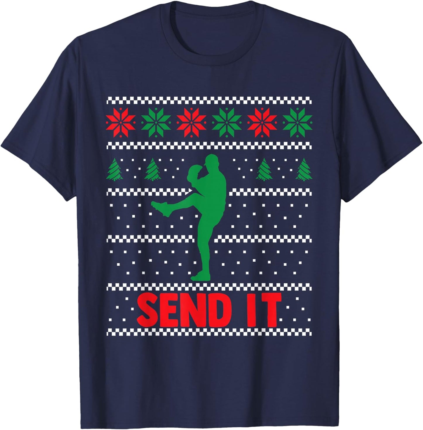Funny Baseball Player - Christmas Xmas Send It T-Shirt - T-Shirt | Navy