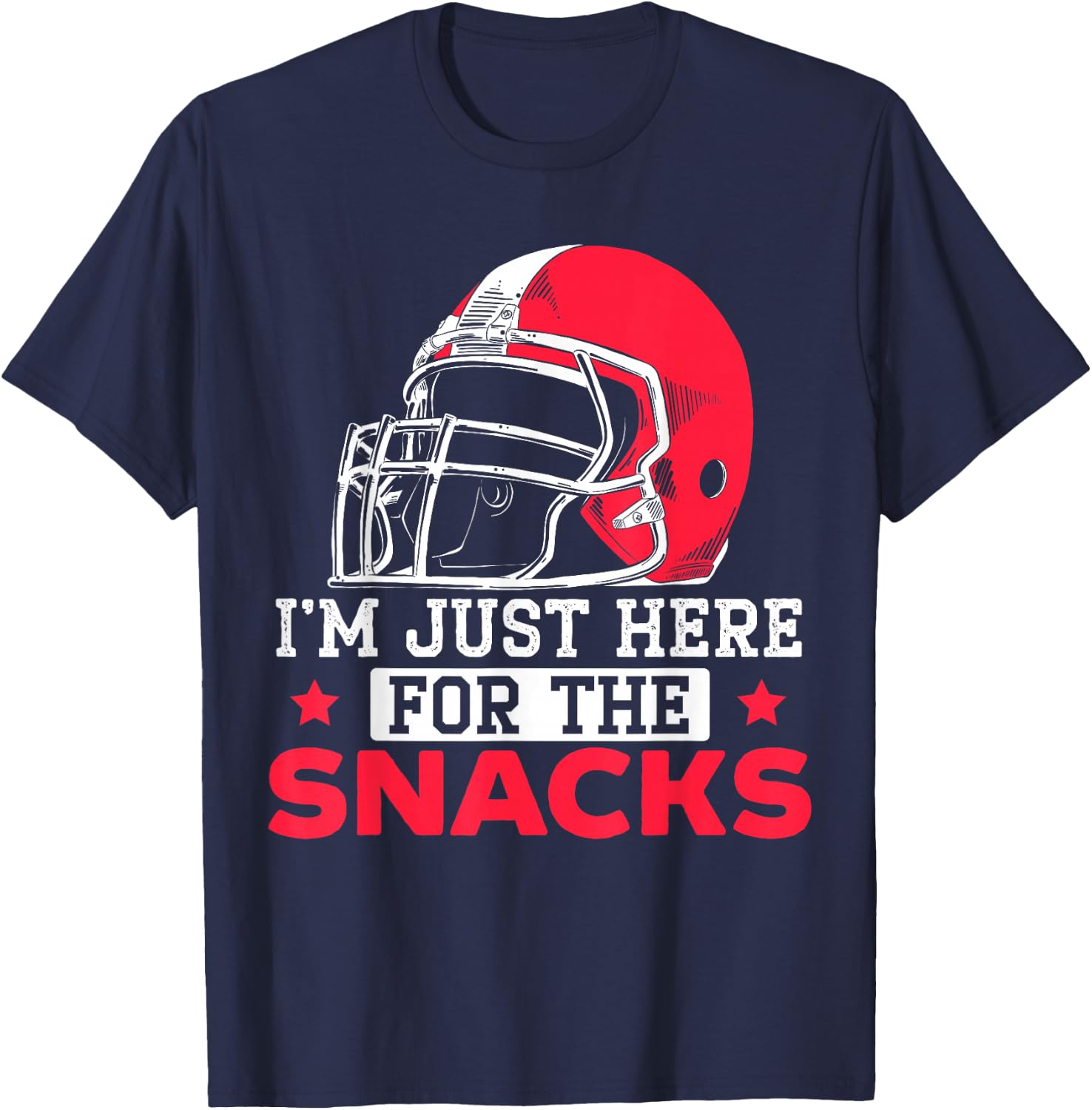 I'm Just Here For The Snacks Fantasy Football Game League T-Shirt - T-Shirt | Navy