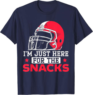 I'm Just Here For The Snacks Fantasy Football Game League T-Shirt - T-Shirt | Navy