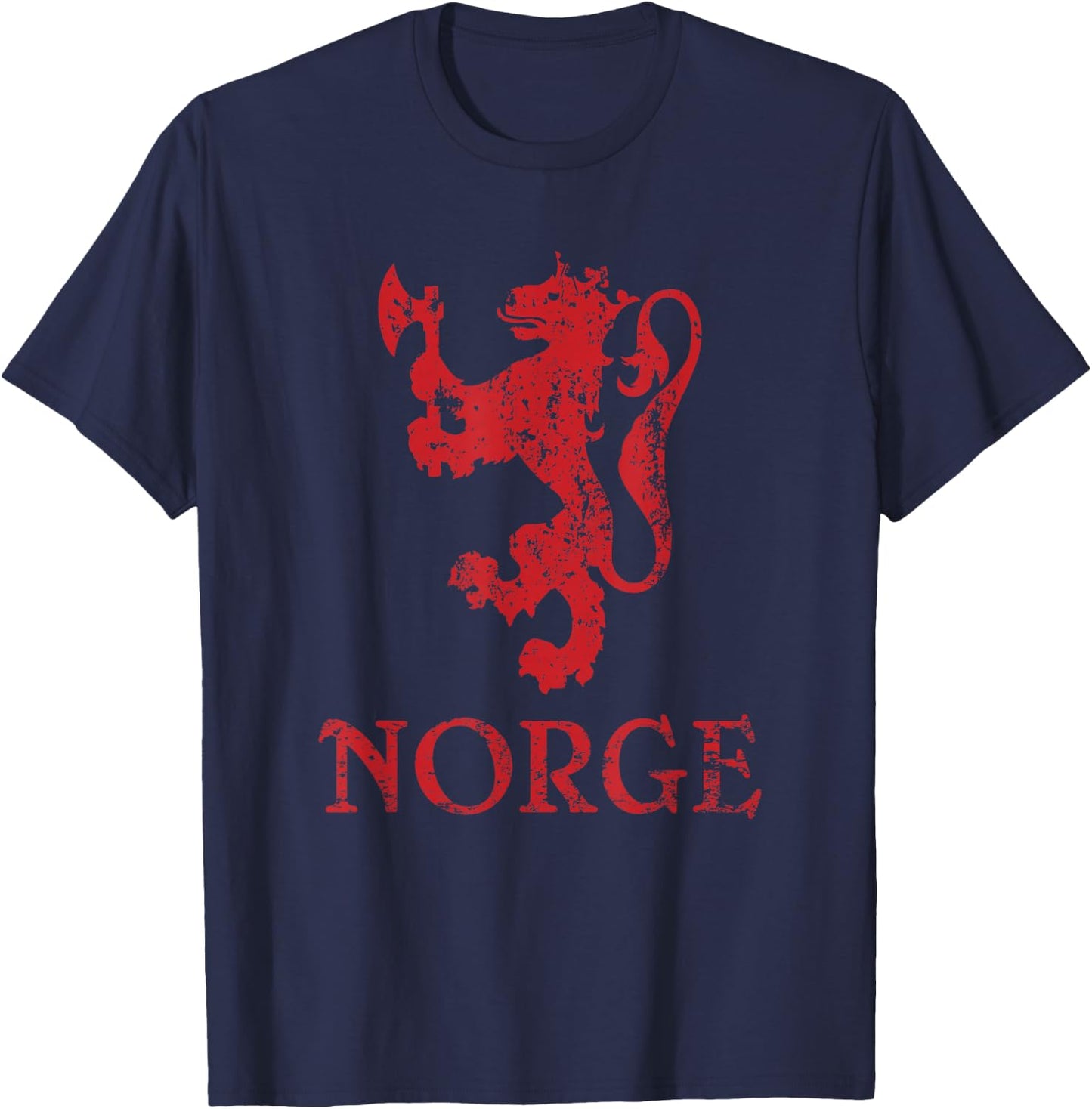 Norge Norway Lion Symbol Norwegian Pride T-Shirt - T-Shirt | Navy