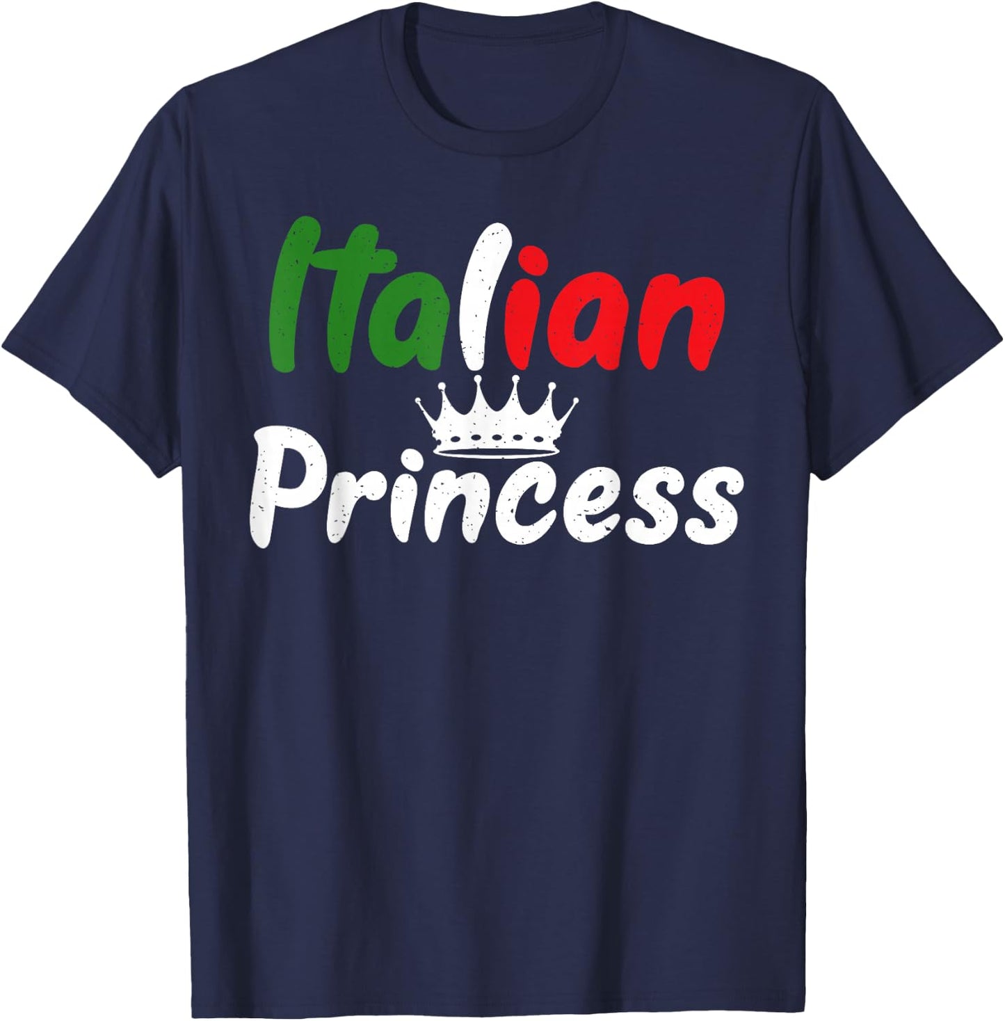 Italian Gifts & Accessories Italian Princess - Women's Black Short Sleeve Classic Fit - Small - Perfect Italy Trip Souvenir T-Shirt - T-Shirt | Navy