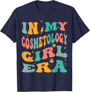 In My Cosmetology Girl Era Groovy Cosmetologist T-Shirt - T-Shirt | Navy