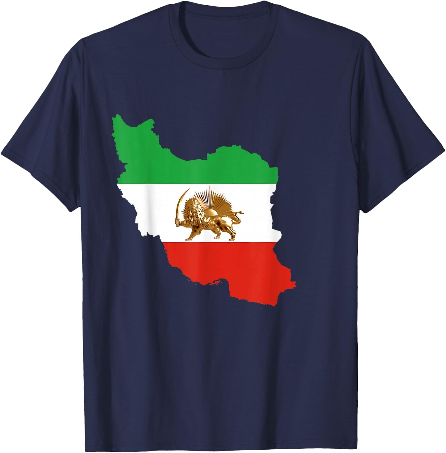 IRAN, Free Iran, Flag, Lion, Pahlavi, Shah, King, Rezashah T-Shirt - T-Shirt | Navy