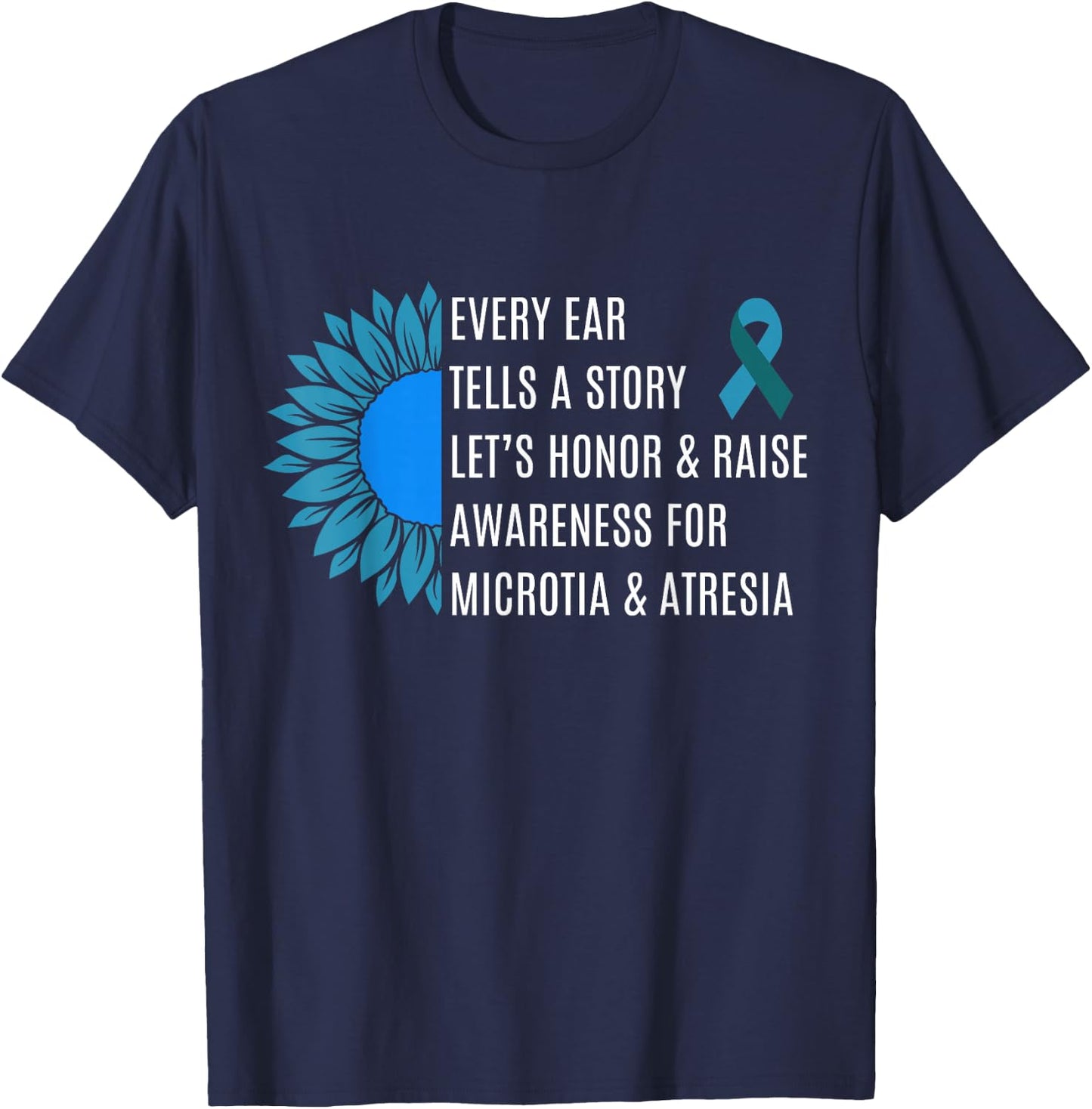 Microtia National Awareness Day Microtia & atresia Support T-Shirt - T-Shirt | Navy