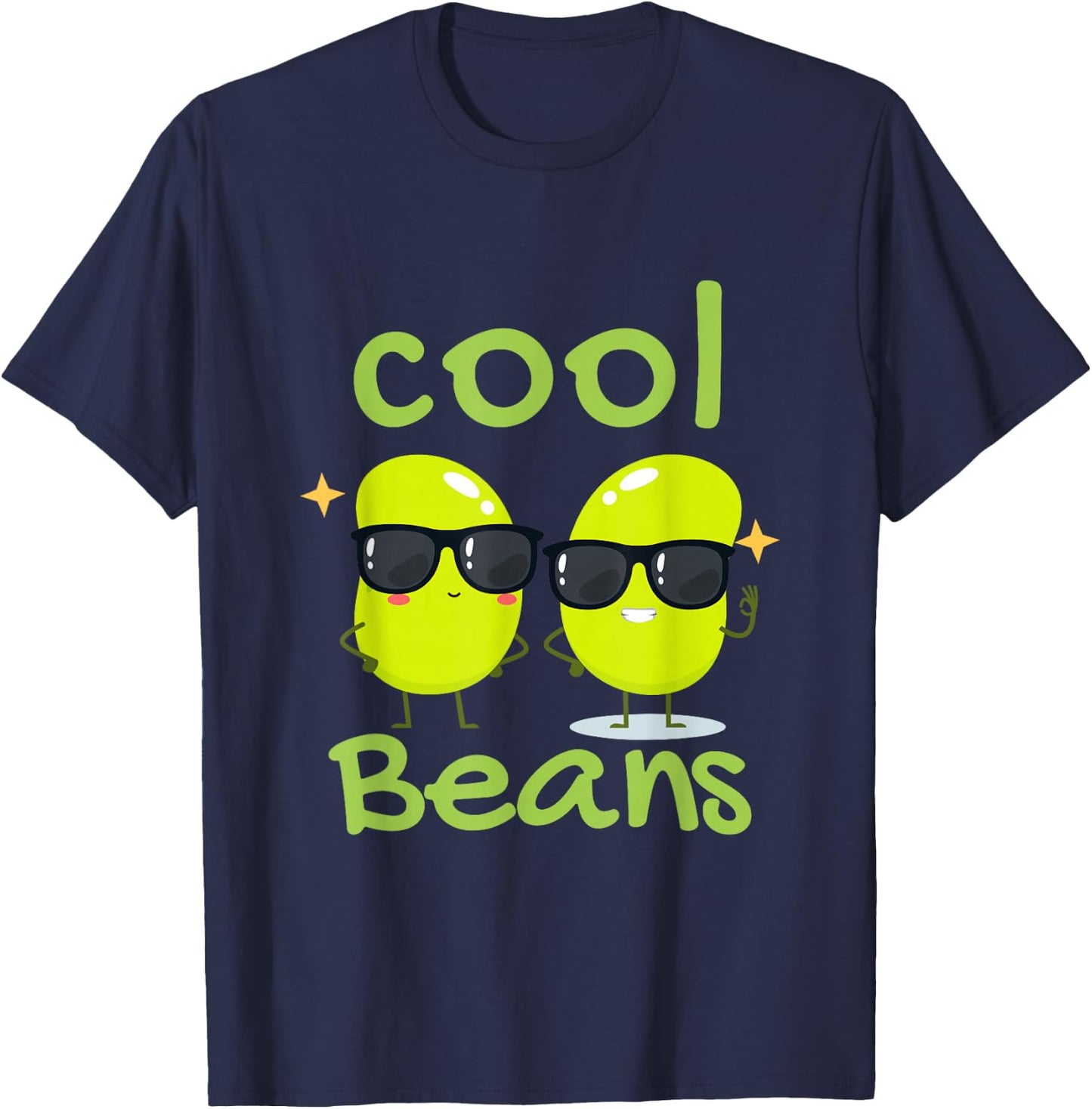 I'm One of The Cool Beans Edible Green Seed Bean T-Shirt - T-Shirt | Navy