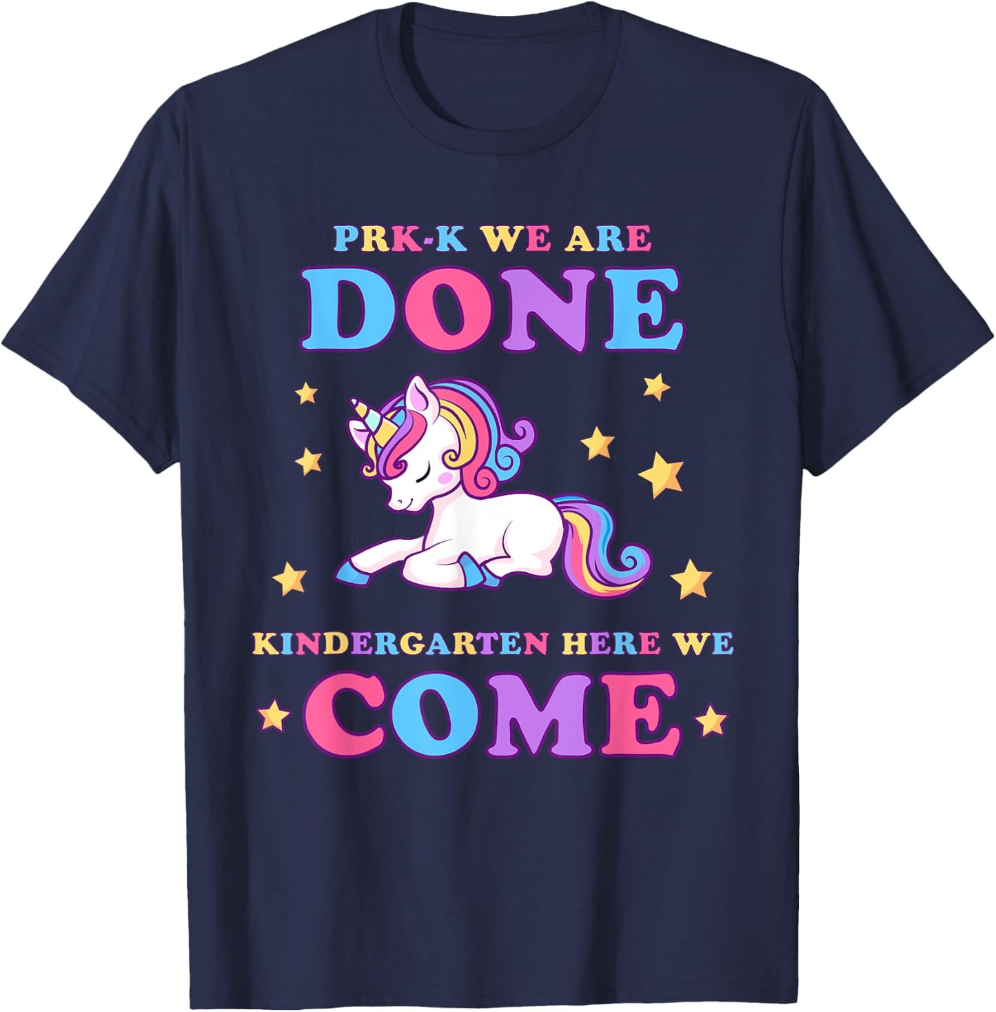 Girls Pre-K Graduation Magical Unicorn T-Shirt - T-Shirt | Navy