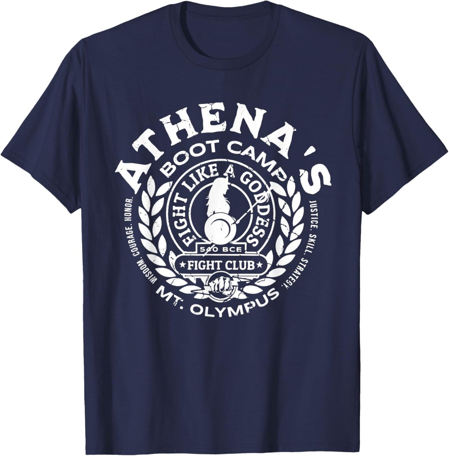 Goddess Athena Daughter of Athena Wise Athena's Boot Camp | Greek Mythology | Olympus Lore Goddess T-Shirt - T-Shirt | Navy
