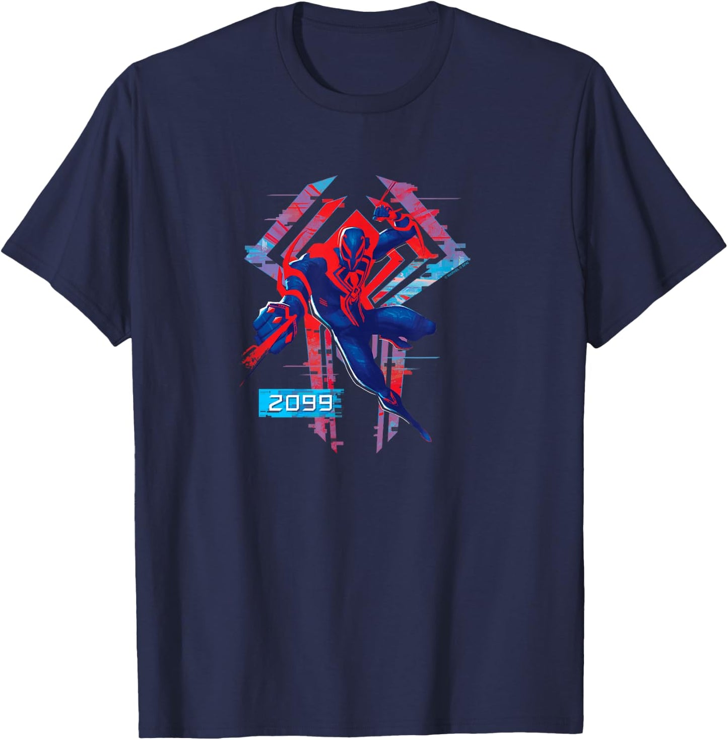 Marvel Spider-Man Across The Spider-Verse Part 1 2099 Logo T-Shirt - T-Shirt | Navy