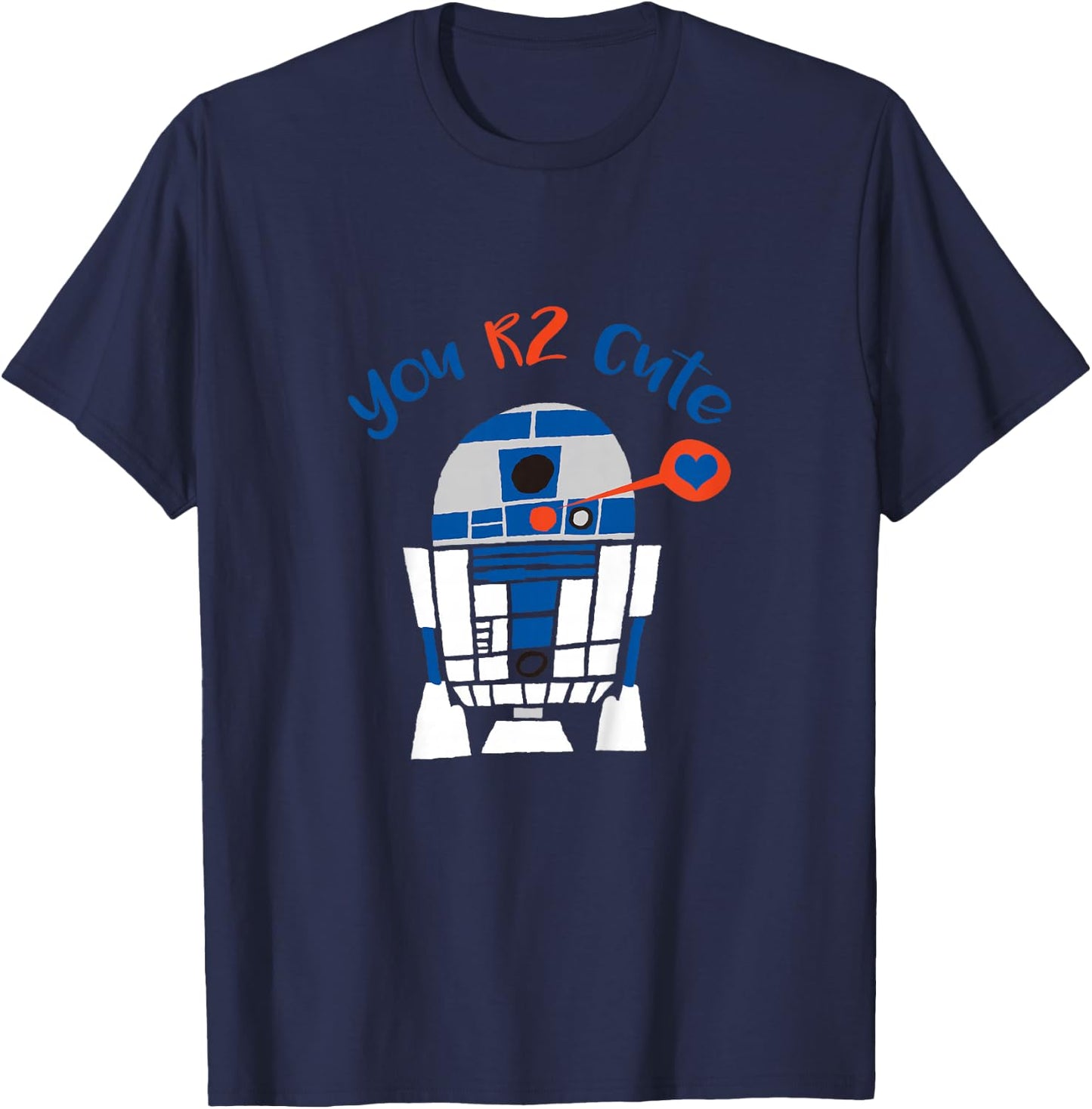 Kids Star Wars Classic Valentine's Day R2-D2 You R2 Cute Chibi T-Shirt - T-Shirt | Navy