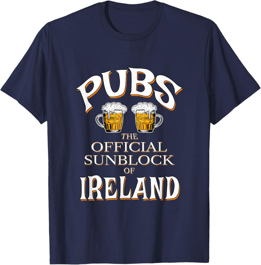 Pubs - The Official Sunblock Of Ireland T-Shirt - T-Shirt | Navy