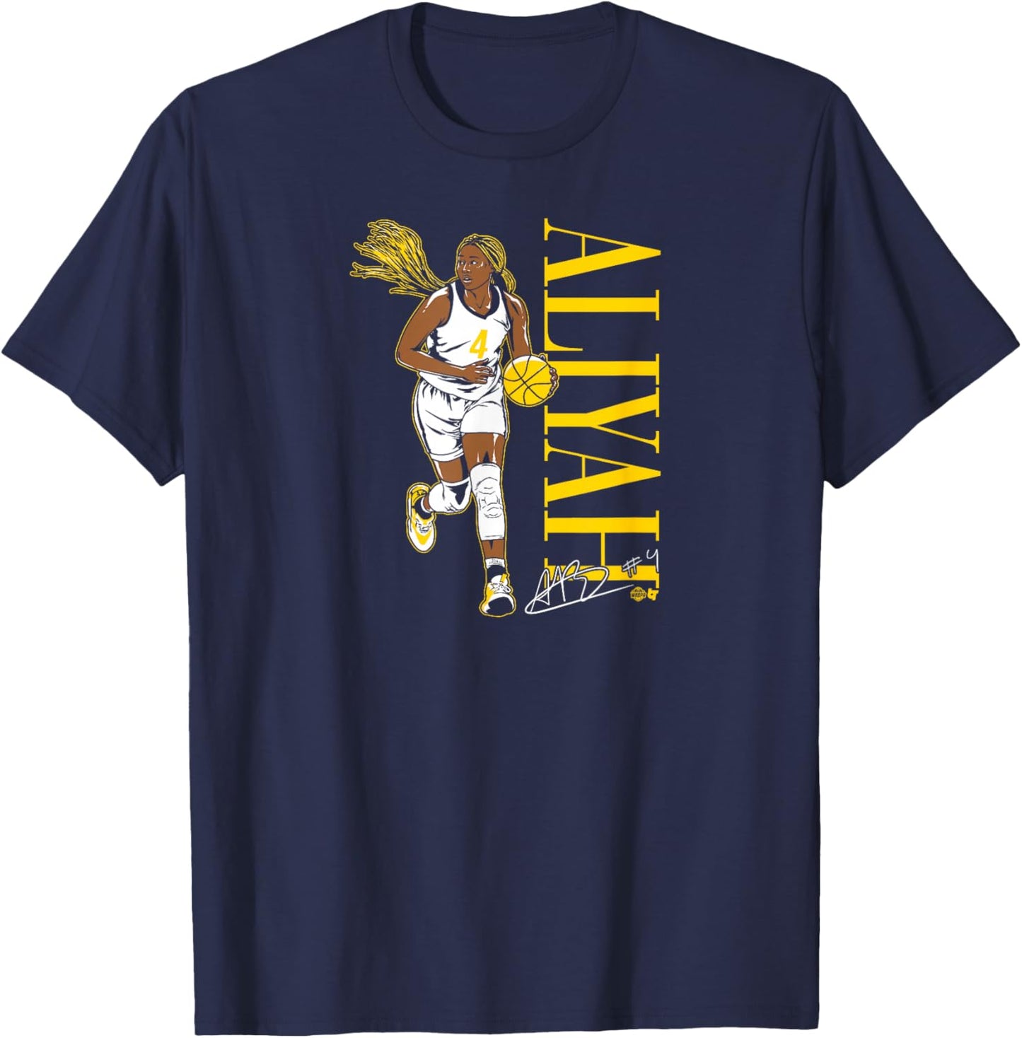 BreakingT Aliyah Boston Indiana Fever WNBA Player - Blue, Small T-Shirt - T-Shirt | Navy