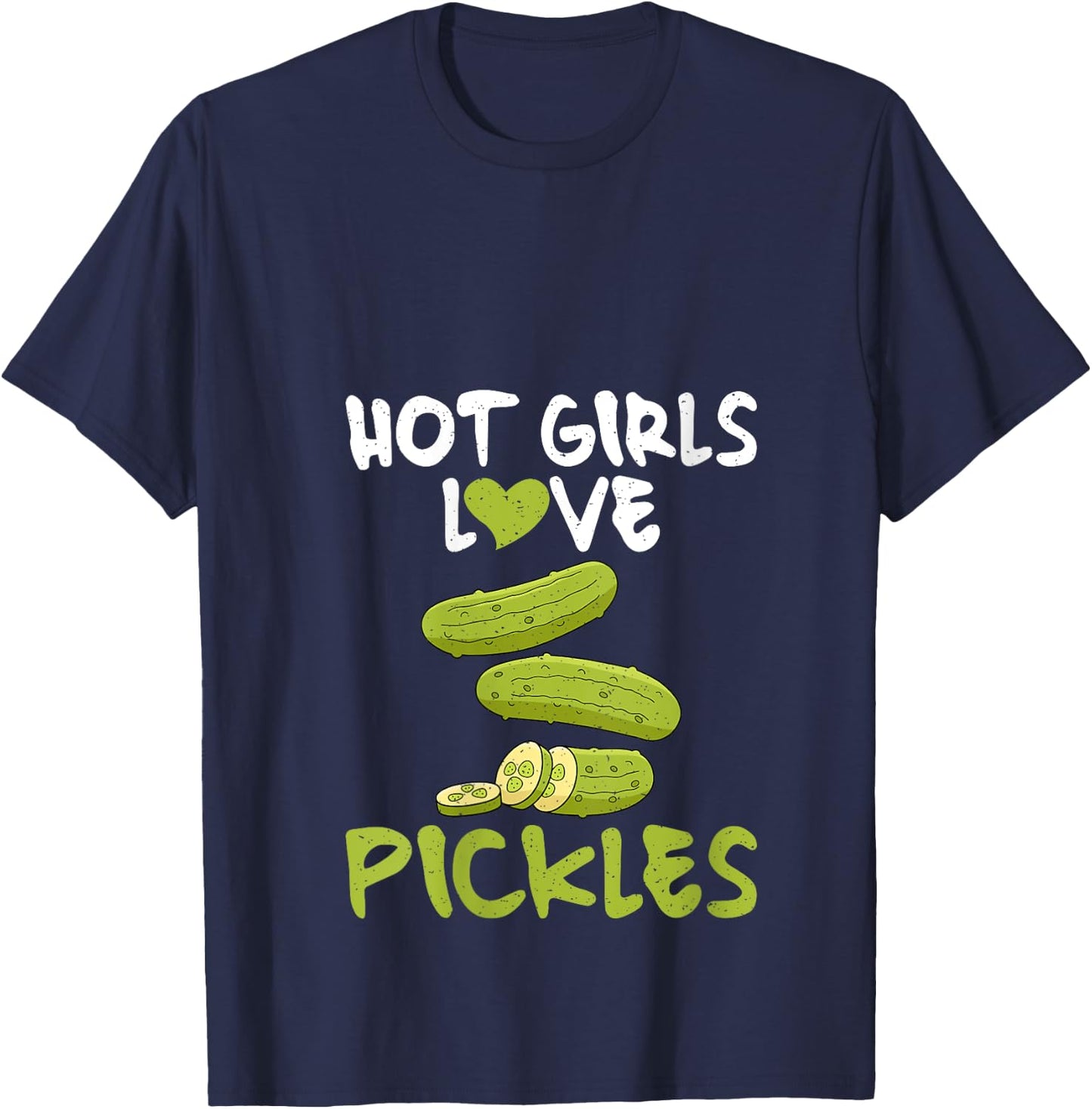 Hot Girls love Pickles V-Neck T-Shirt - T-Shirt | Navy