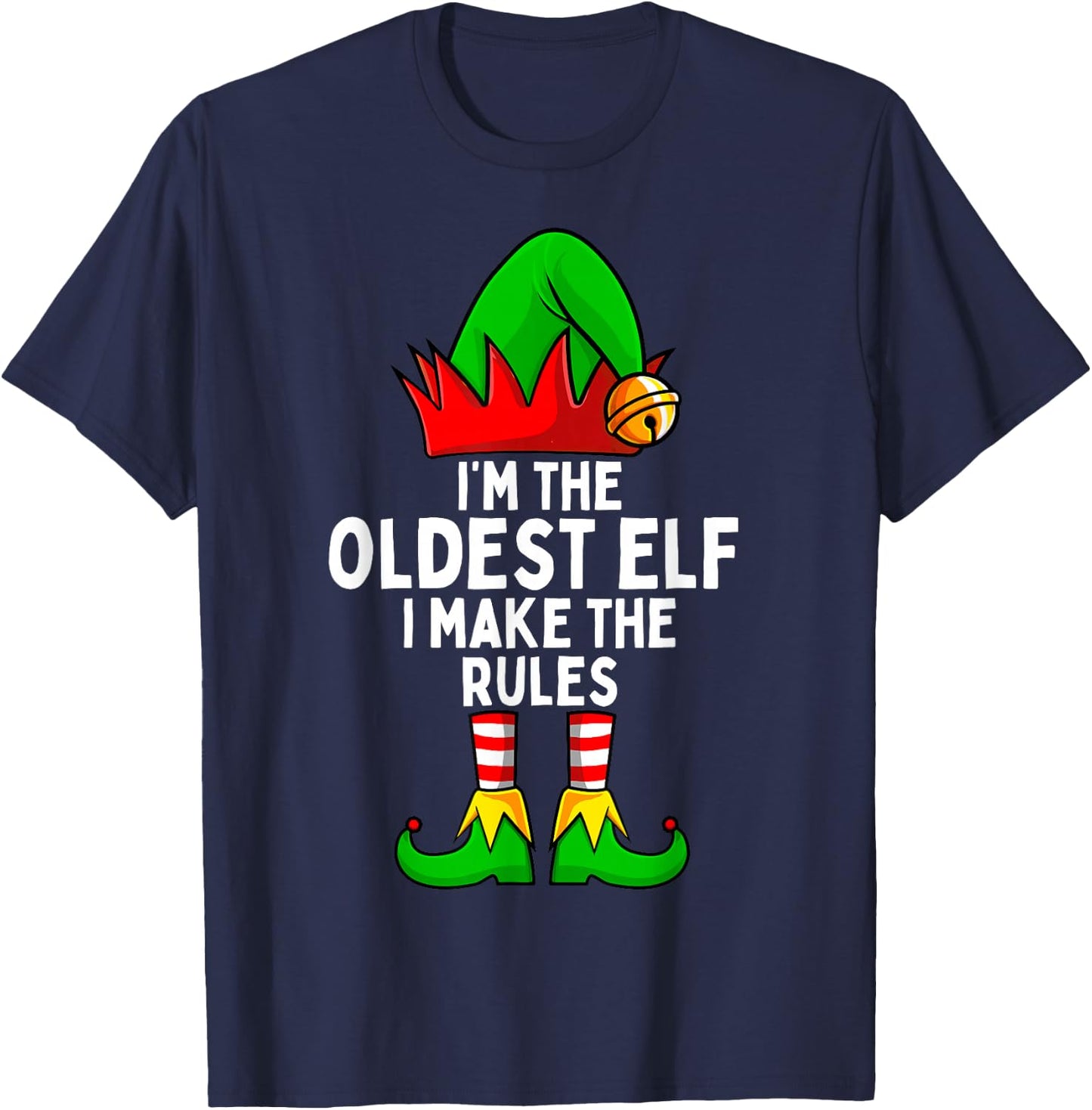 I'm The Oldest Elf Matching Family Christmas T-Shirt - T-Shirt | Navy
