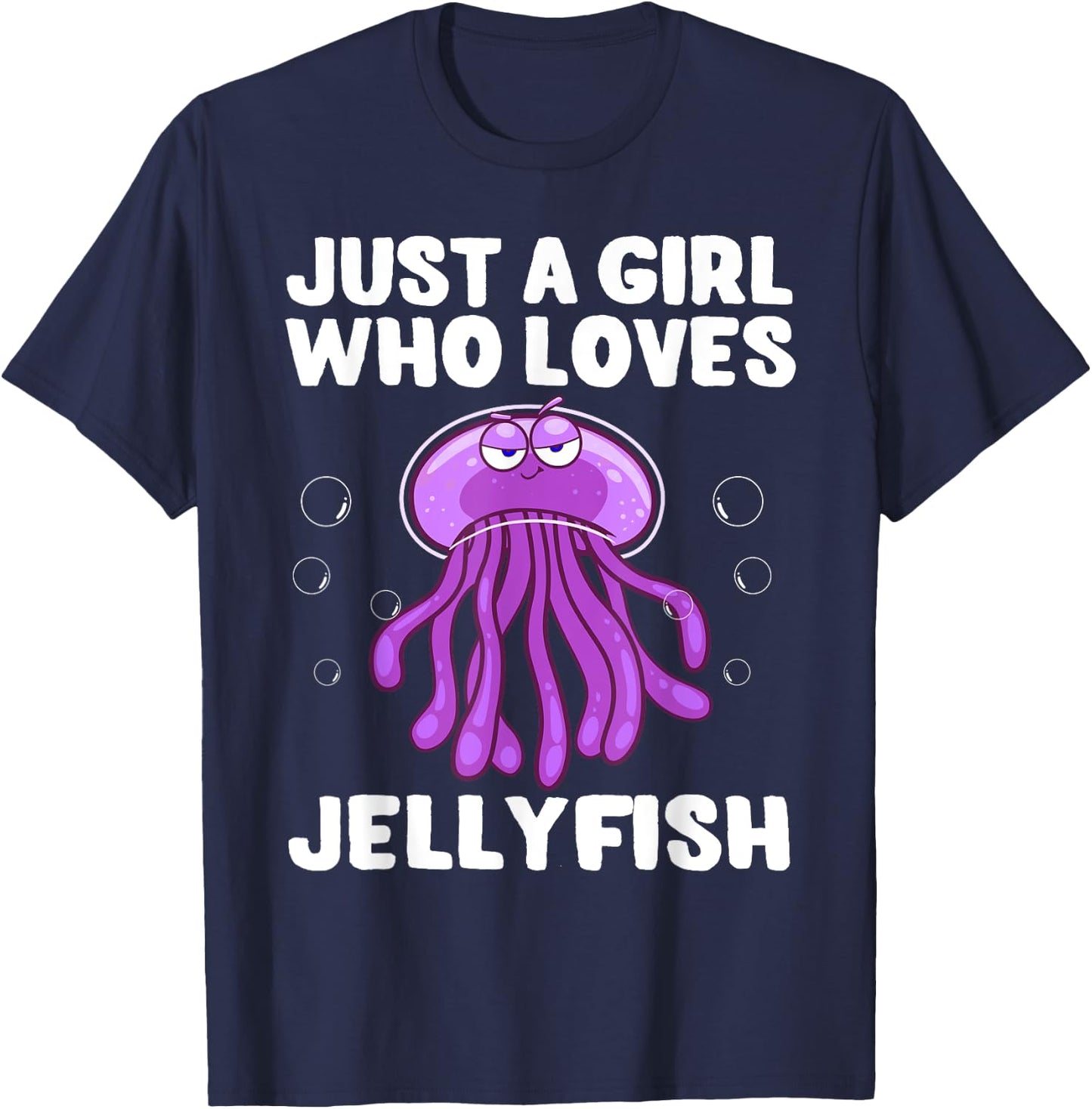 Funny Jellyfish Design For Girls Women Sea Jellies Lovers T-Shirt - T-Shirt | Navy