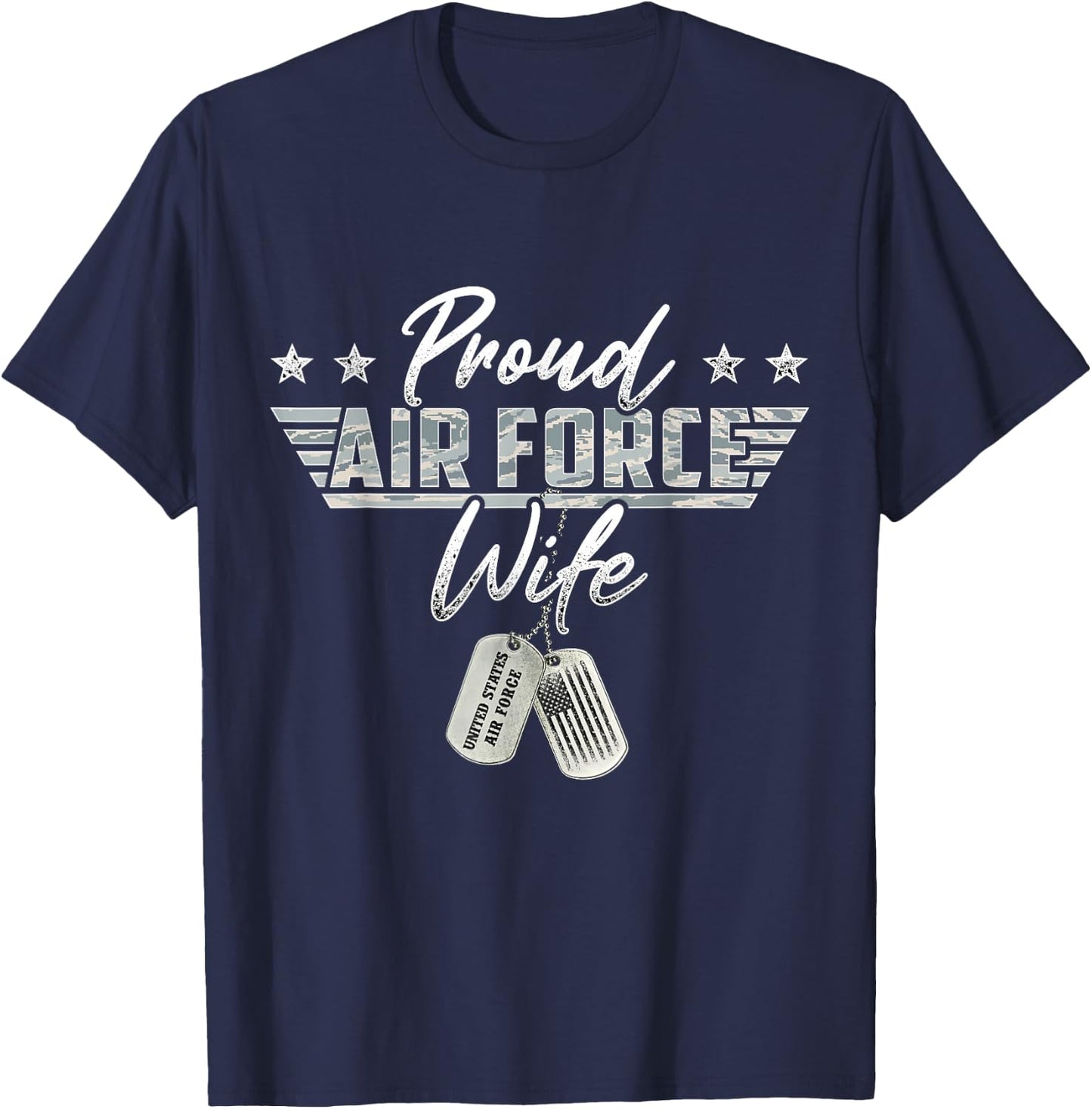 Proud Air Force Wife Military US Air Force Family Matching T-Shirt - T-Shirt | Navy