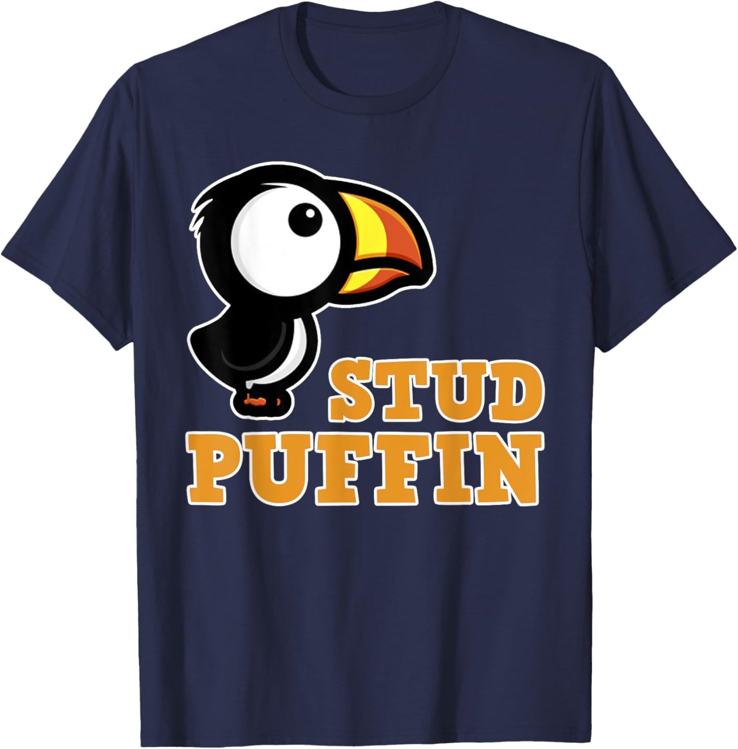 Stud Puffin Funny Seabird T-Shirt - T-Shirt | Navy