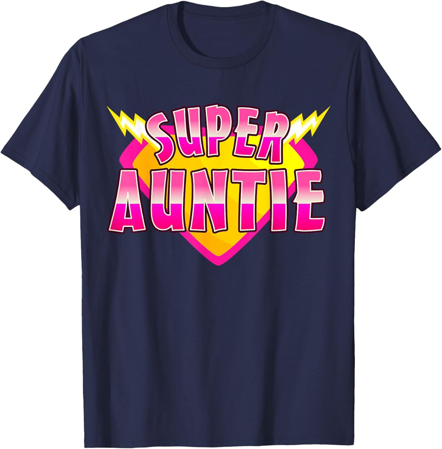 Super Auntie Superhero Grandmother Comic Book Family T-Shirt - T-Shirt | Navy