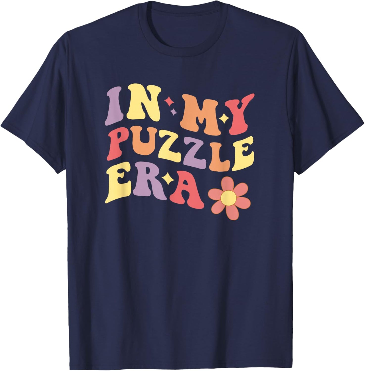 In My Puzzle Era Funny Jigsaw Puzzle - Black, Multicolor - Women's -Adults - Small - Short Sleeve - - Classic Fit - Cotton 65%, Polyester 35% T-Shirt - T-Shirt | Navy