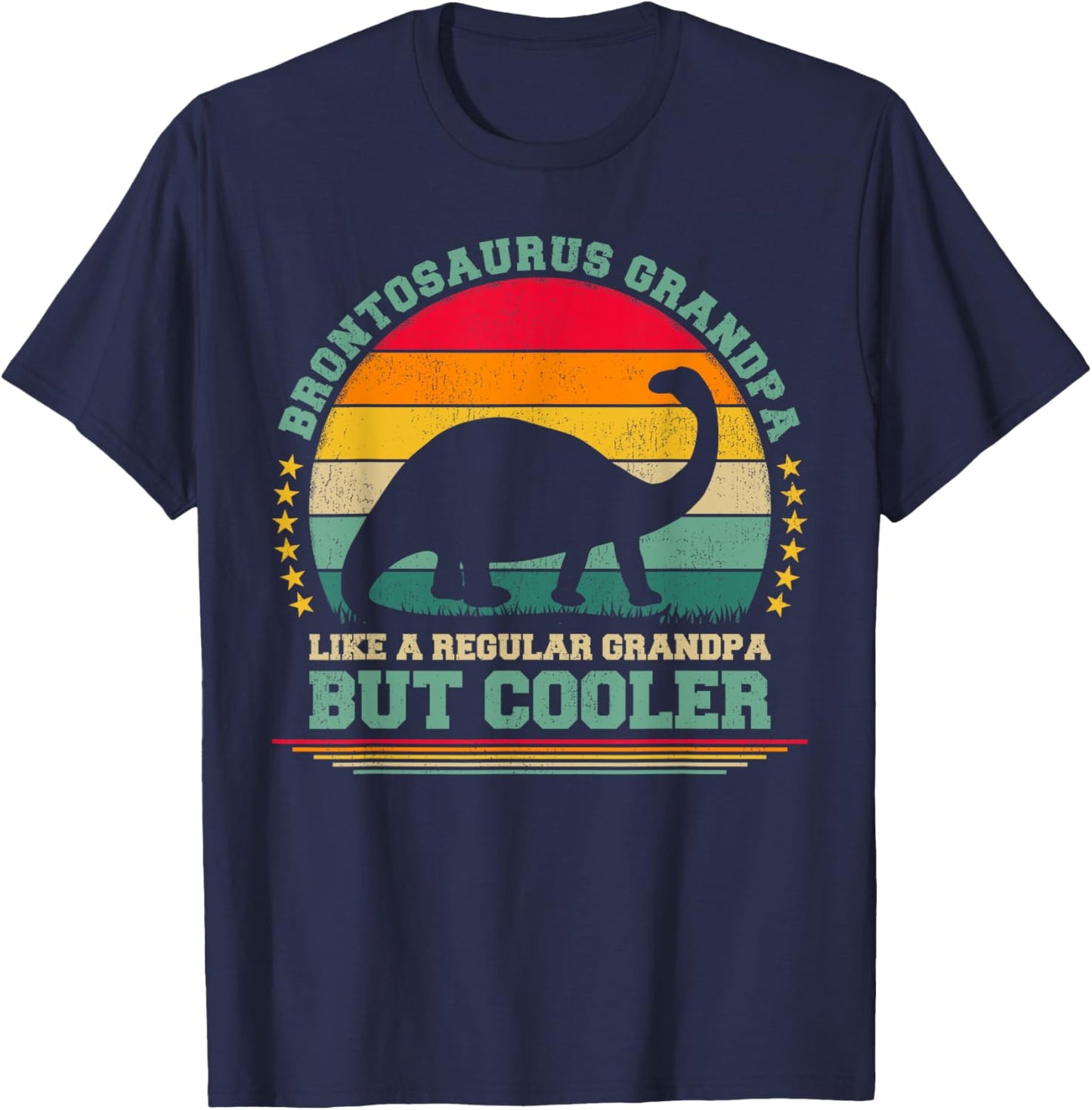 Brontosaurus Grandpa Like A Regular Grandpa Father's Day T-Shirt - T-Shirt | Navy