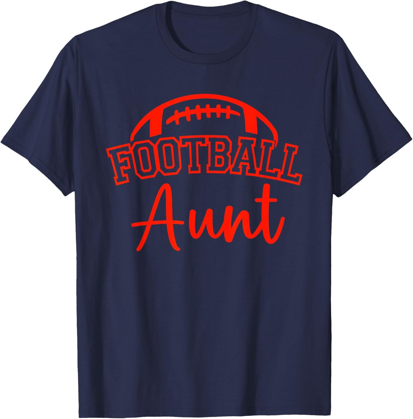 Football Aunt Matching Family Football T-Shirt - T-Shirt | Navy