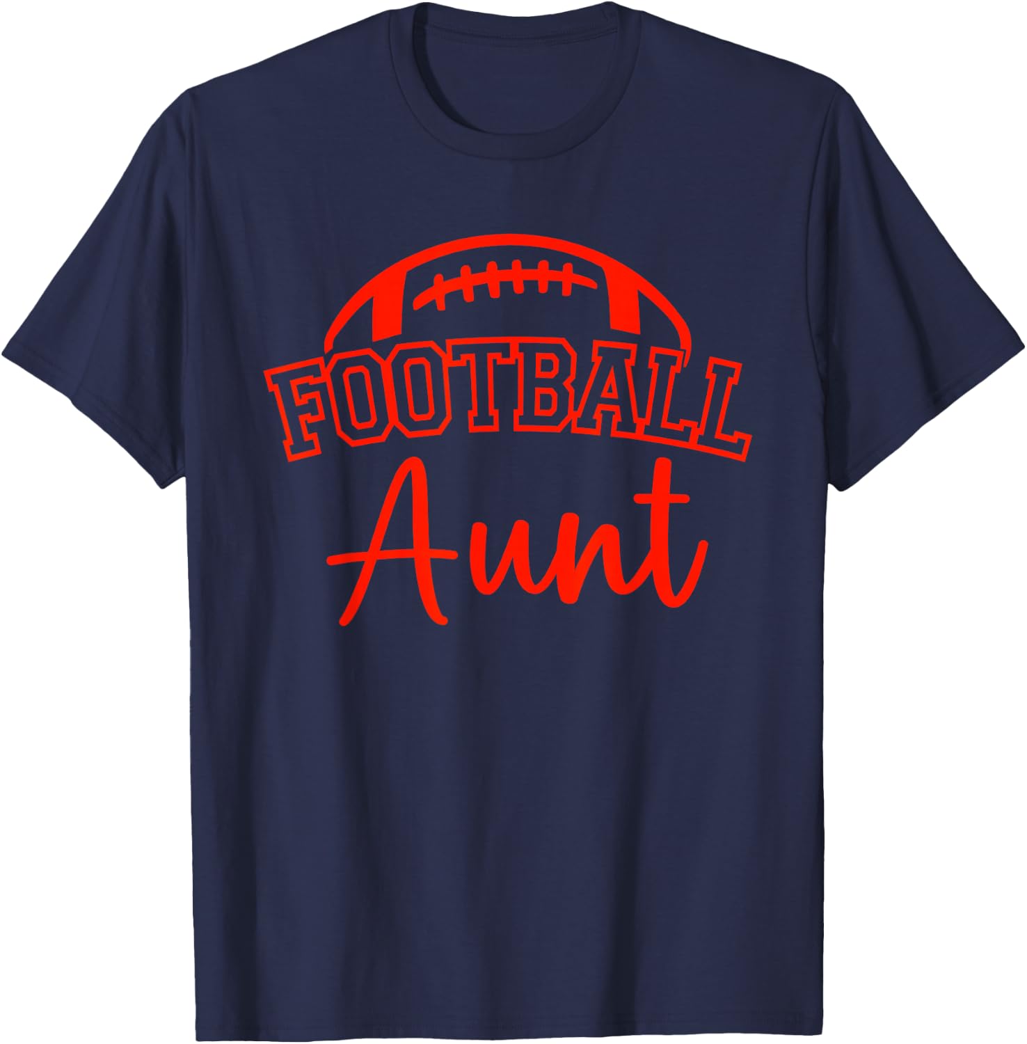 Football Aunt Matching Family Football T-Shirt - T-Shirt | Navy