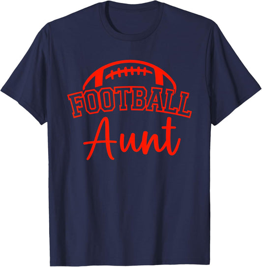 Football Aunt Matching Family Football T-Shirt - T-Shirt | Navy