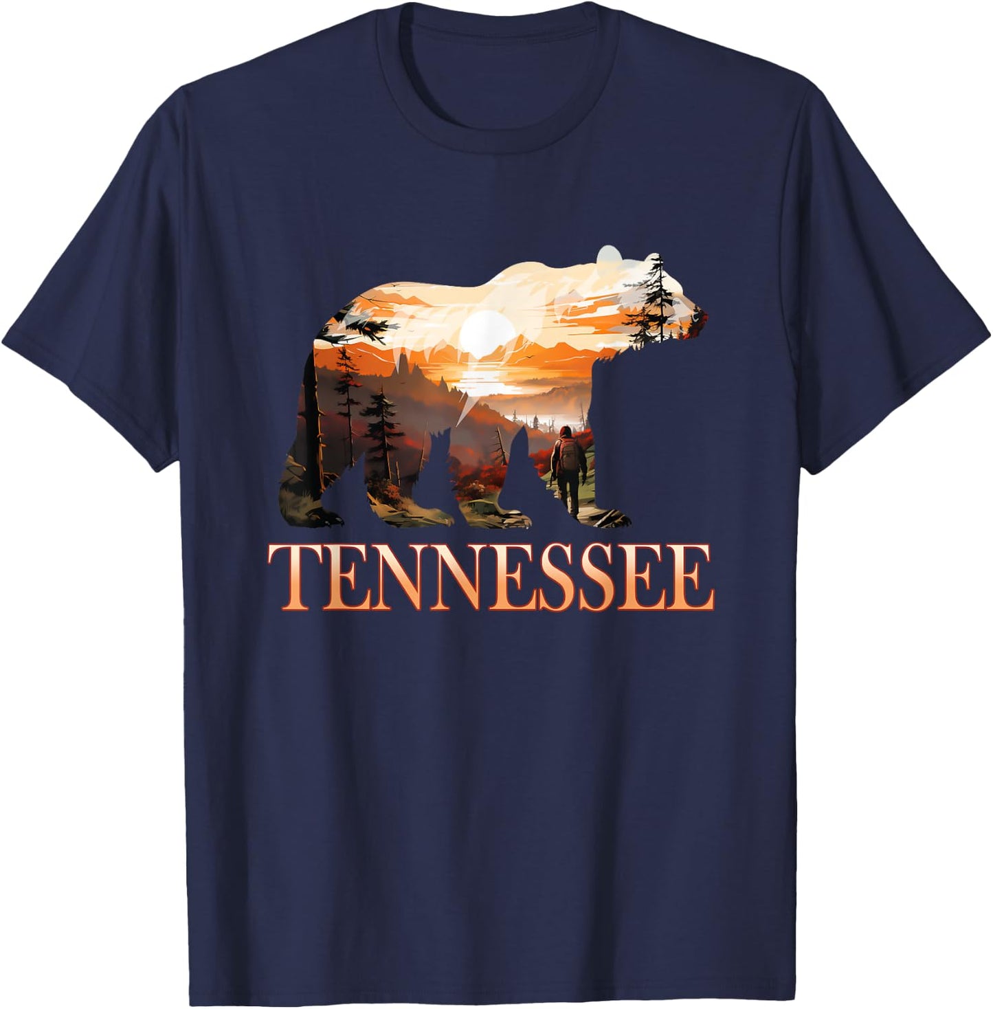 Tennessee TN Hiking Mountain State Pride T-Shirt - T-Shirt | Navy