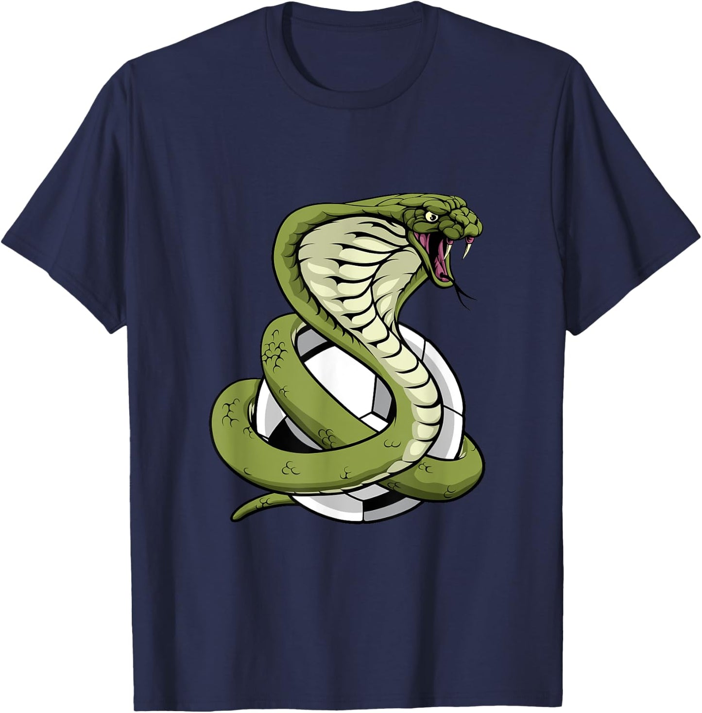 Cobra Snake Soccer Football Animal Team Mascot T-Shirt - T-Shirt | Navy