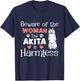 Beware Of The Woman The Akita Is Harmless - Dog Lover T-Shirt - T-Shirt | Navy