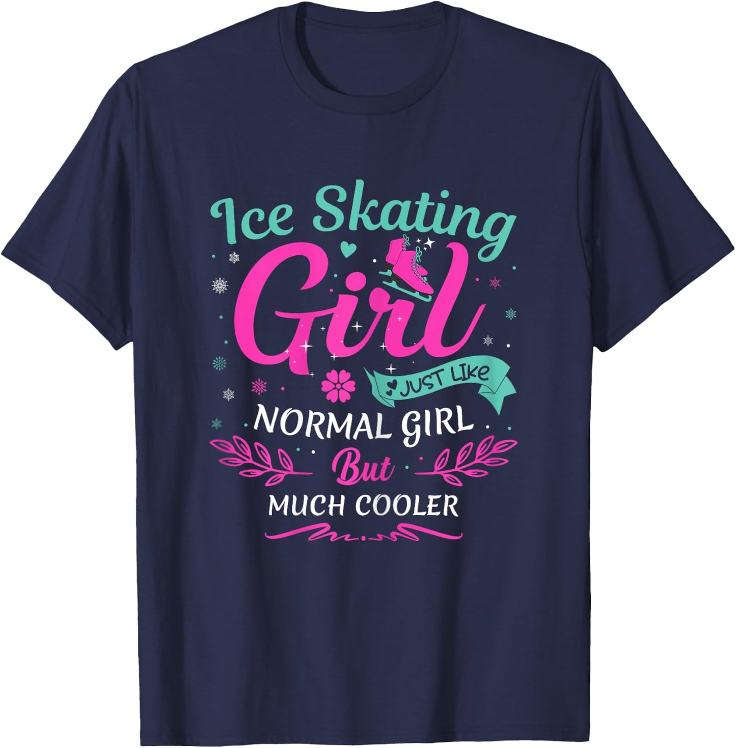 Cool Ice Skating Girl Woman Figure Ice Skating Girl T-Shirt - T-Shirt | Navy