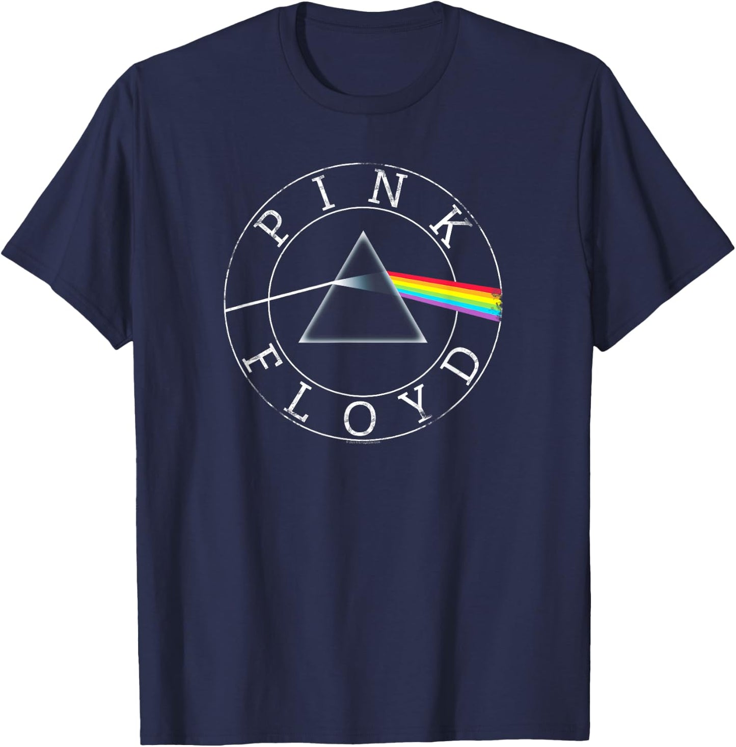 Pink Floyd Rock Band Prism Circle Logo T-Shirt - T-Shirt | Navy