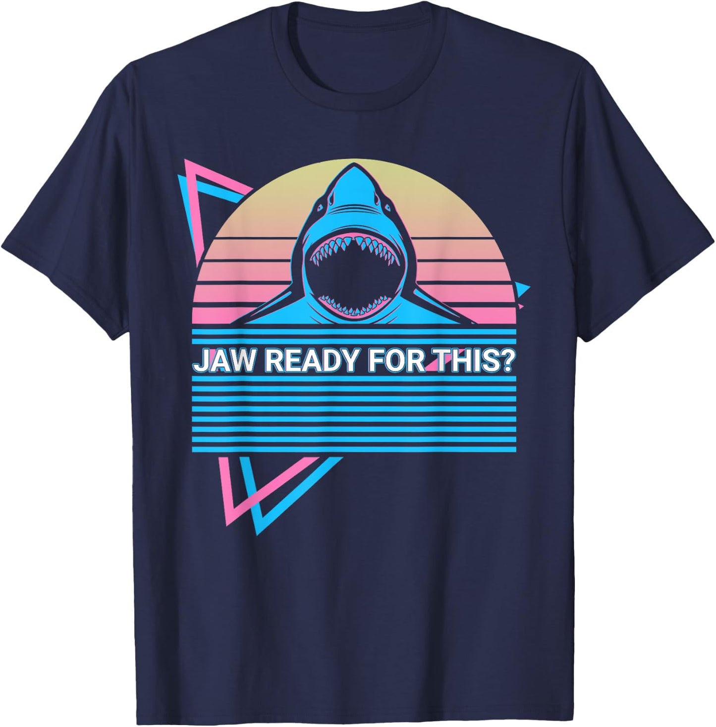 Whale Shark Retro Jaw Ready For This T-Shirt - T-Shirt | Navy