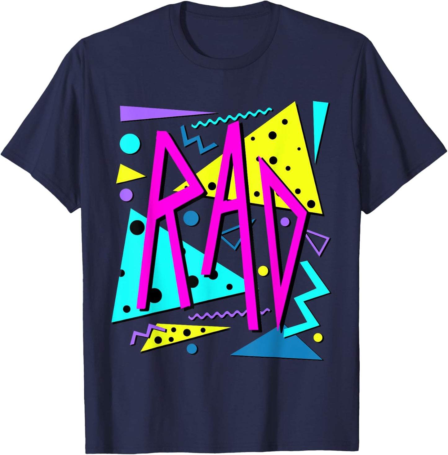Rad 80's Workout Gym Retro T-Shirt - T-Shirt | Navy