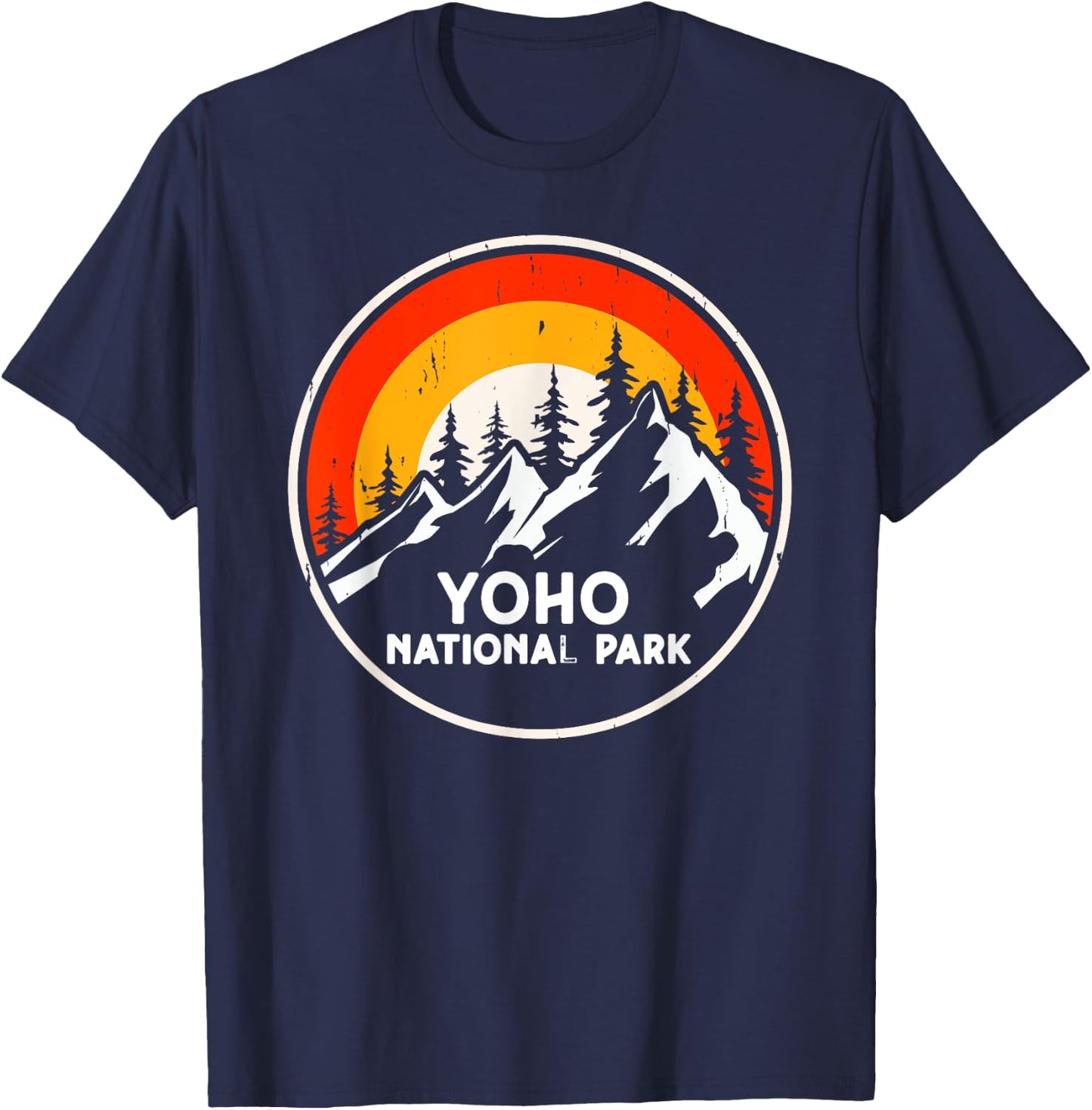 Yoho National Park Canada Mountain Trees Camping Hiking T-Shirt - T-Shirt | Navy