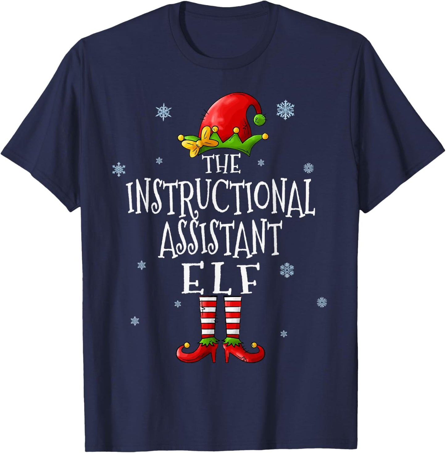 The Instructional Assistant Elf Squad Matching Christmas T-Shirt - T-Shirt | Navy